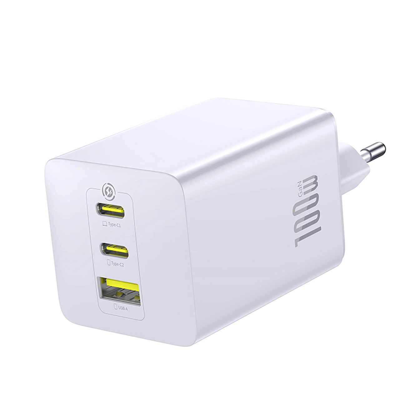 Baseus EnerFill FE11 hálózati töltő, 100W, 5A, 1 x USB-A - 2 x USB-C, Fehér P10182102213-00