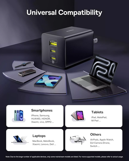 Baseus EnerFill FE11 hálózati töltő, 100W, 5A, 1 x USB-A - 2 x USB-C, szürke P10182102123