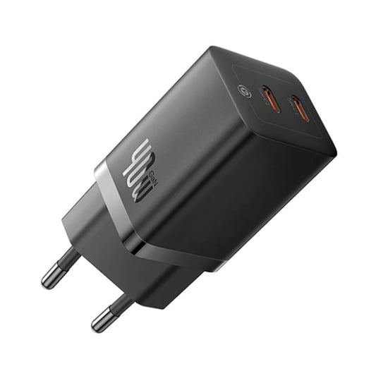 Baseus GaN5 Pro hálózati töltő, 40W, 3A, 2 x USB-C, fekete CCGP180101