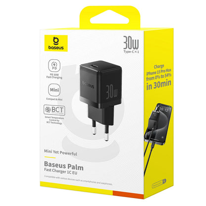 Baseus Palm Hálózati Töltő, 30W, 3A, 1 x USB-C, Fekete P10111605113-00