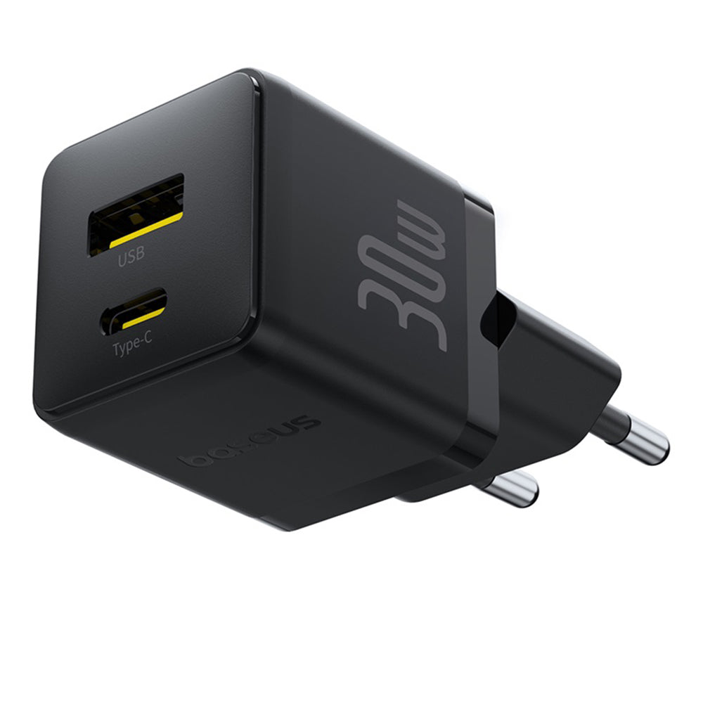 Baseus Palm hálózati töltő, 30W, 3A, 1 x USB-A - 1 x USB-C, Fekete P1011160A113-00