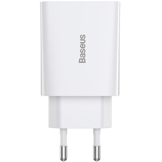 Baseus Speed Mini hálózati töltő, 20W, 3A, 1 x USB-C, fehér CCFS-SN02