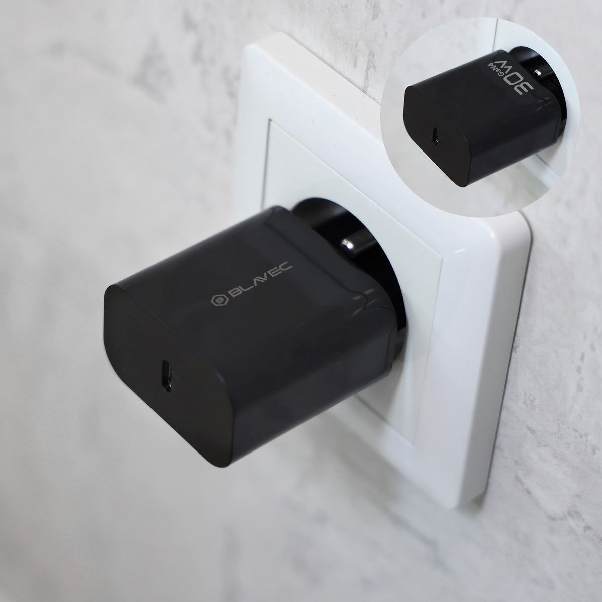 Blavec BC-14 hálózati töltő, 30 W, 3 A, 1 × USB-C, fekete