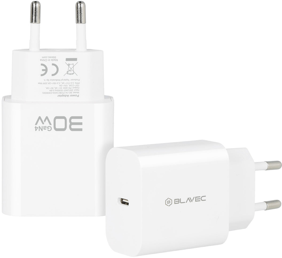 Blavec BC-14 hálózati töltő, 30 W, 3 A, 1 × USB-C, fehér