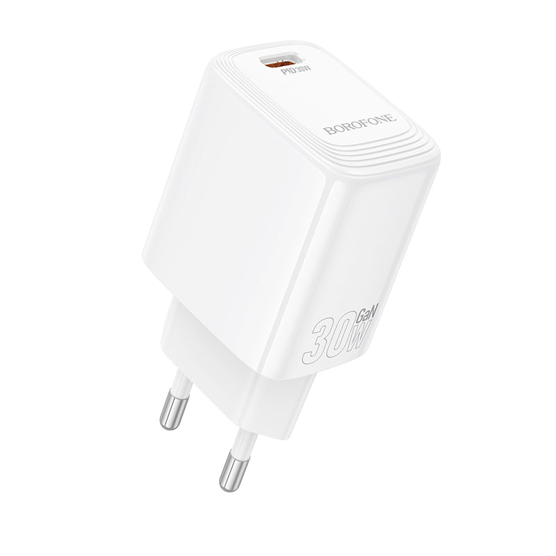 Borofone BN28 Fuente hálózati töltő, 30W, 3A, 1 x USB-C, Fehér