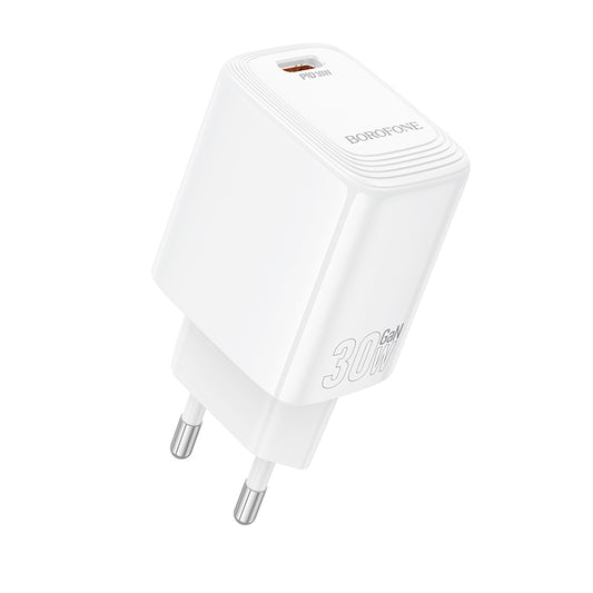 Borofone BN28 Fuente hálózati töltő, 30W, 3A, 1 x USB-C, Fehér