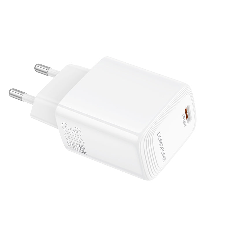 Borofone BN28 Fuente hálózati töltő, 30W, 3A, 1 x USB-C, Fehér