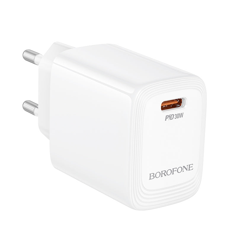 Borofone BN28 Fuente hálózati töltő, 30W, 3A, 1 x USB-C, Fehér