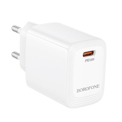 Borofone BN28 Fuente hálózati töltő, 30W, 3A, 1 x USB-C, Fehér
