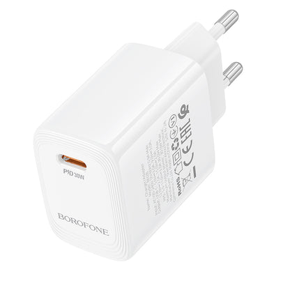 Borofone BN28 Fuente hálózati töltő, 30W, 3A, 1 x USB-C, Fehér