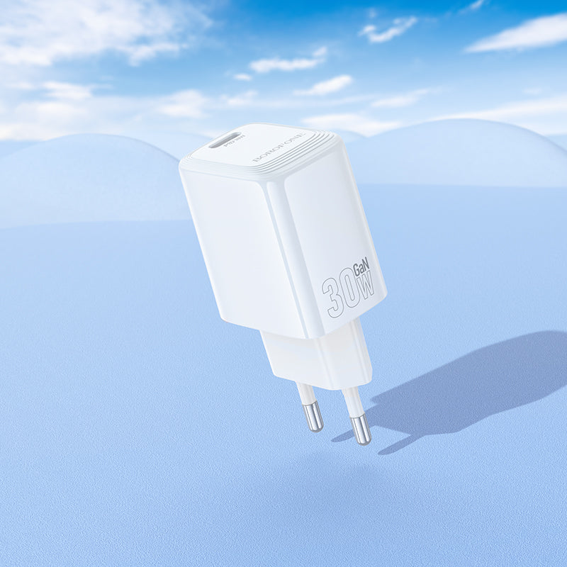 Borofone BN28 Fuente hálózati töltő, 30W, 3A, 1 x USB-C, Fehér