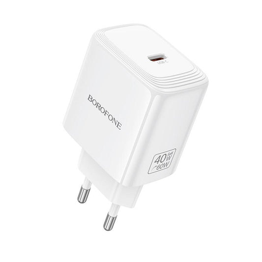 Borofone BN33 Fuente hálózati töltő, 40W, 1 x USB-C, fehér