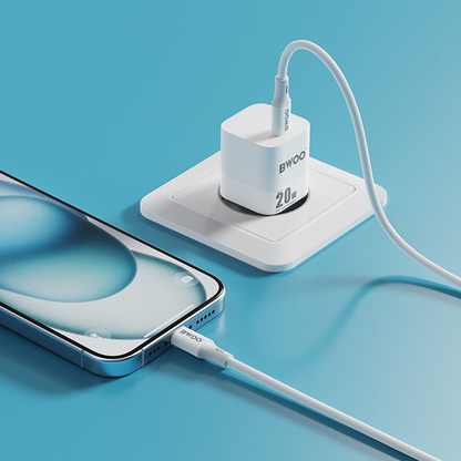 BWOO CDA155 Network Charger, 20W, 3A, 1 x USB-C, White