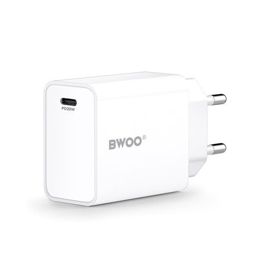 BWOO CDA226 Hálózati Töltő, 20W, 3A, 1 x USB-C, Fehér