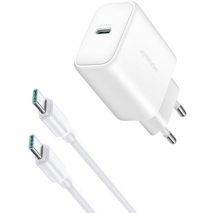 Hálózati töltő USB-C kábellel Joyroom JR-TCF24, 30W, 3A, 1 x USB-C, Fehér