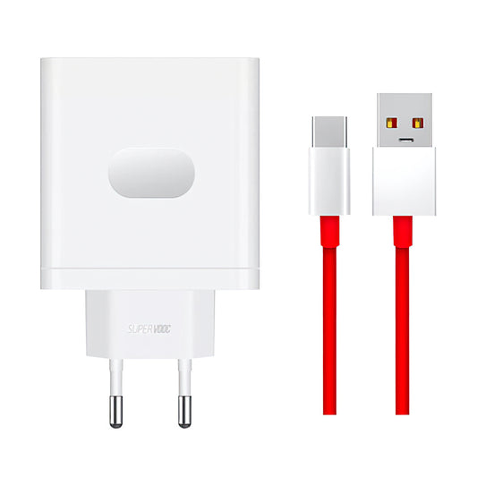 OnePlus VCBA0BEH USB-C hálózati töltő kábel, 100W, 9.1A, 1 x USB-A, Fehér 5461100521
