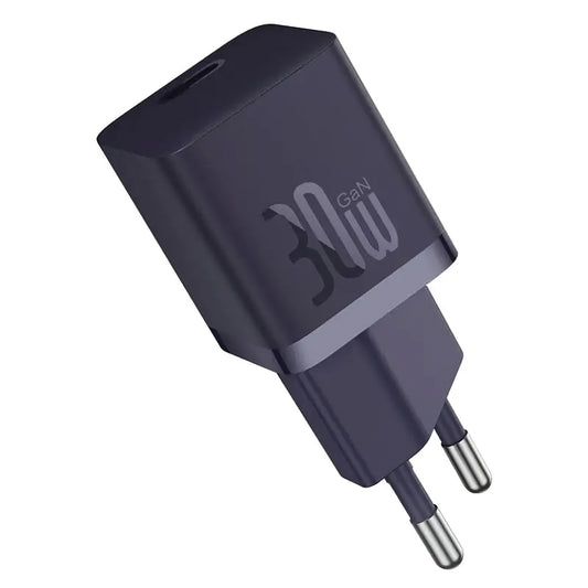 Baseus GaN Mini 1C USB-C kábel hálózati töltő, 30W, 3A, 1 x USB-C, Lila P10110902523-00