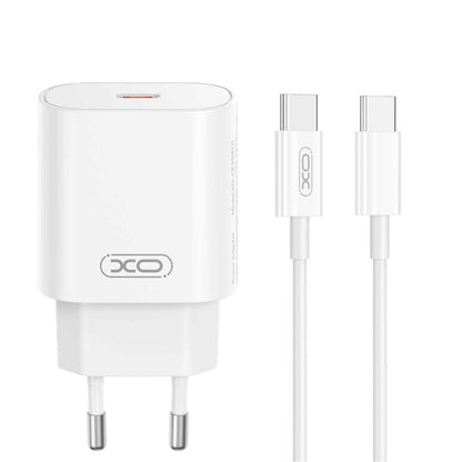 Hálózati töltő USB-C kábellel XO Design CE25, 25W, 3A, 1 x USB-C, Fehér