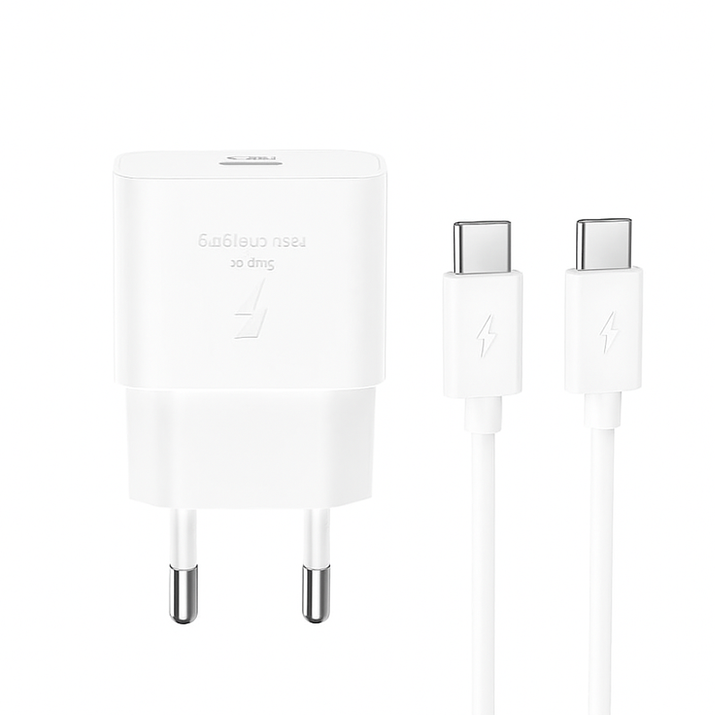 Network Charger with USB-C Cable XO Design L167, 25W, 3A, 1 x USB-C, White