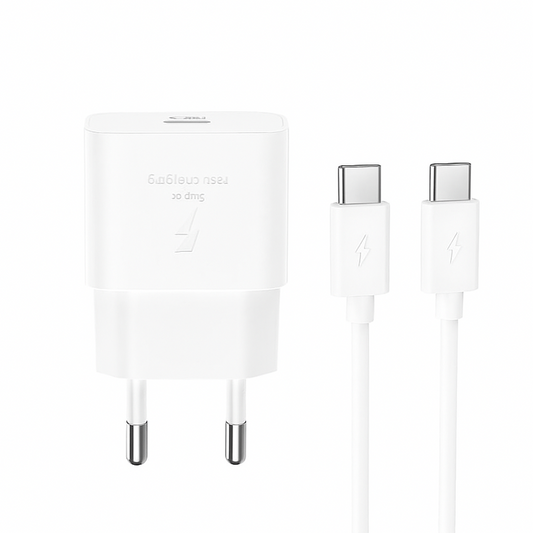 Hálózati töltő USB-C kábellel XO Design L167, 25W, 3A, 1 x USB-C, Fehér