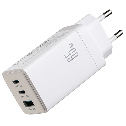 Hálózati töltő USB-C kábellel Joyroom JR-TG10, 65W, 3.25A, 1 x USB-A - 2 x USB-C, Fehér