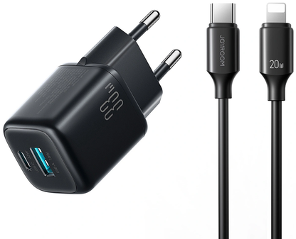 Hálózati töltő Lightning kábellel Joyroom JR-TG7, 33W, 3A, 1 x USB-A - 1 x USB-C, Fekete