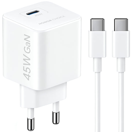 Honor Choice CP045E USB-C kábeles hálózati töltő, 45W, 3A, 1 x USB-C, Fehér 5504ALHP