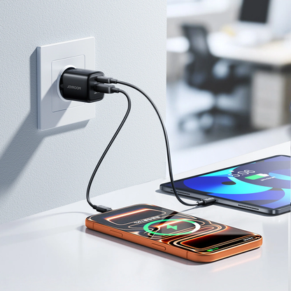 Hálózati töltő Lightning kábellel Joyroom JR-TG7, 33W, 3A, 1 x USB-A - 1 x USB-C, Fekete