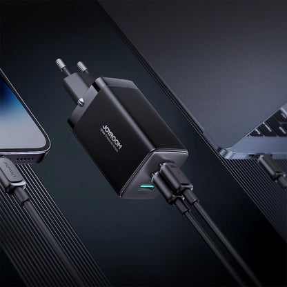 Hálózati töltő USB-C kábellel Joyroom TCG01, 65W, 3.25A, 1 x USB-A - 2 x USB-C, Fekete