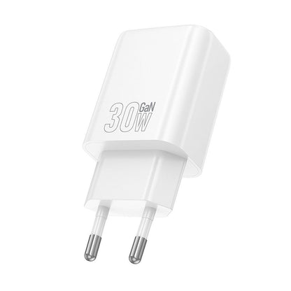 HOCO N63 hálózati töltő, 30W, 3A, 1 x USB-A - 1 x USB-C, Fehér