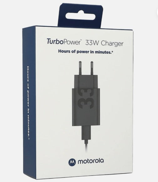 Motorola TurboPower hálózati töltő USB-C kábellel, 33W, 3A, 1 x USB-A, Fekete PG38C06448