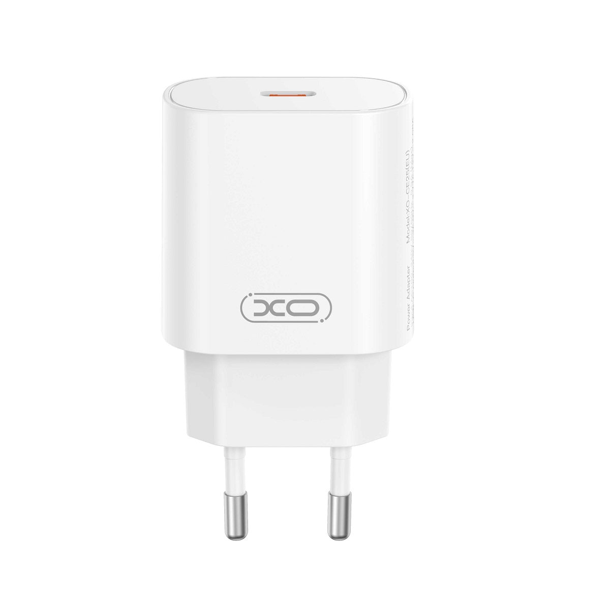 Hálózati töltő USB-C kábellel XO Design CE25, 25W, 3A, 1 x USB-C, Fehér