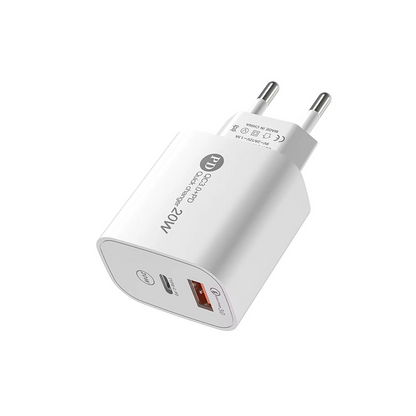 Hálózati töltő USB-C kábellel A6MaxL, 20W, 3A, 1 x USB-A - 1 x USB-C, Fehér