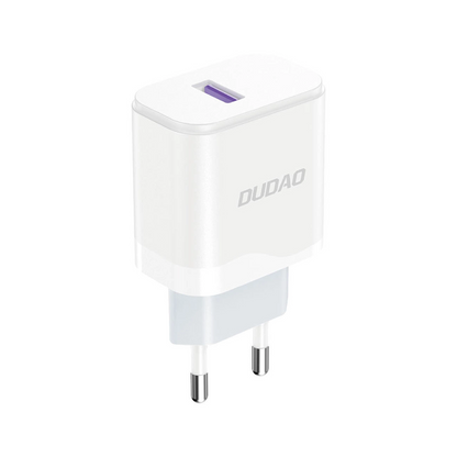 Hálózati töltő USB-C kábellel Dudao A20EU, 18W, 3A, 1 x USB-A, Fehér