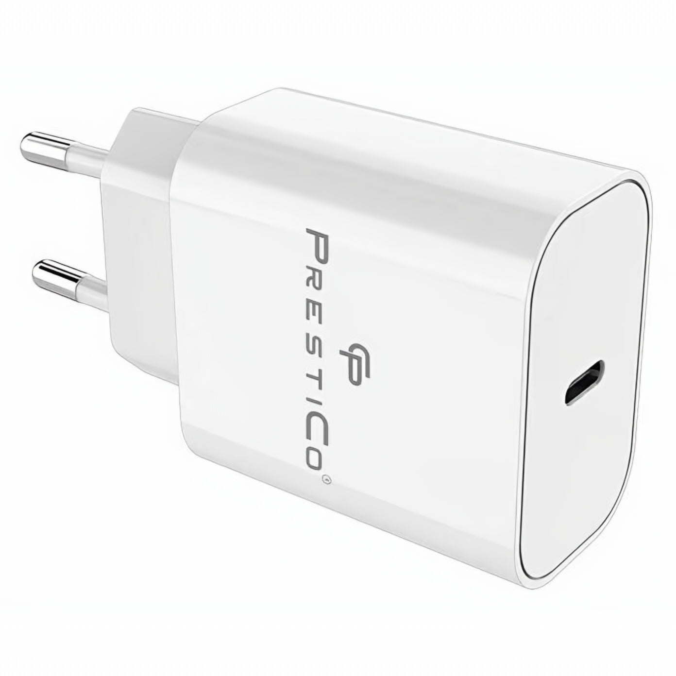 Hálózati töltő USB-C kábellel Prestico F15S-C, 30W, 3A, 1 x USB-C, Fehér