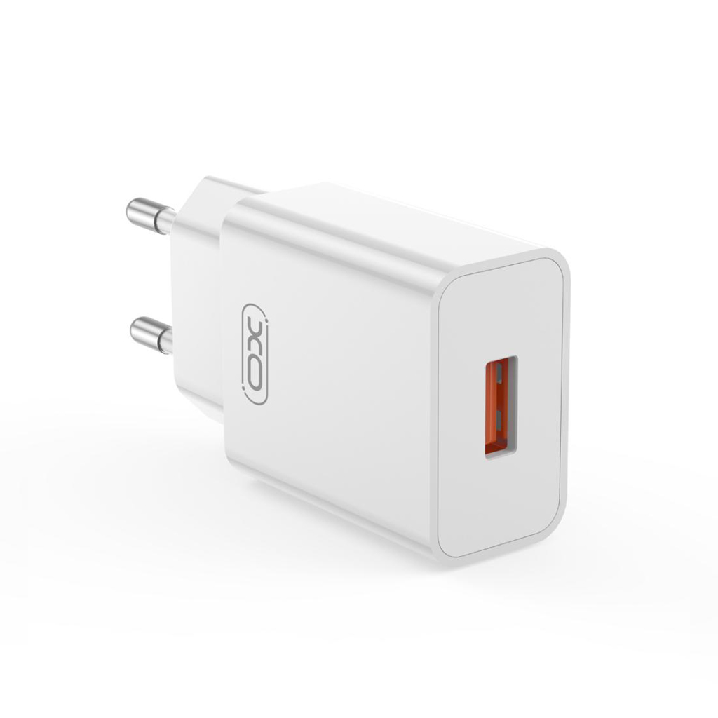 XO Design L127 microUSB kábeles hálózati töltő, 18W, 3A, 1 x USB-A, Fehér