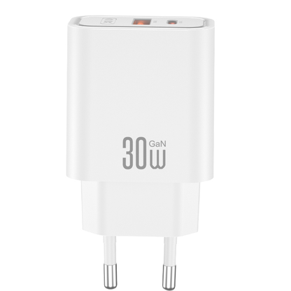 Hálózati töltő USB-C kábellel XO Design CE42, 30W, 3A, 1 x USB-A - 1 x USB-C, Fehér