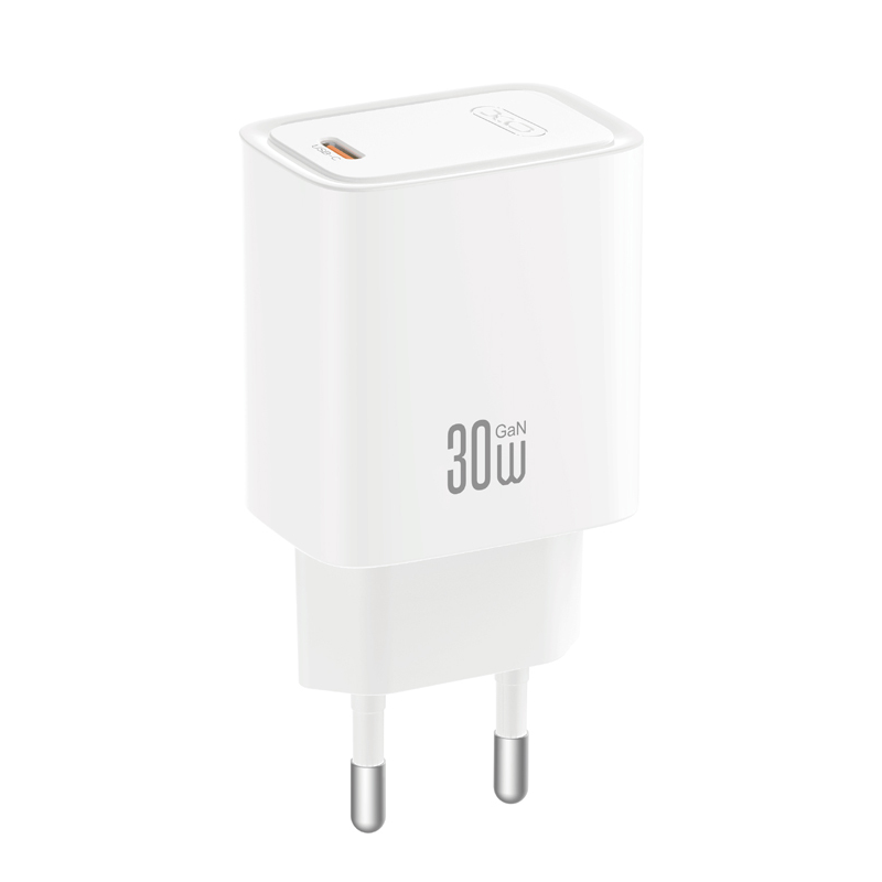 XO Design CE53 hálózati töltő USB-C kábellel, 30 W, 3 A, 1 × USB-C, fehér