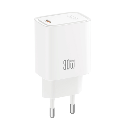 XO Design CE53 hálózati töltő USB-C kábellel, 30 W, 3 A, 1 × USB-C, fehér
