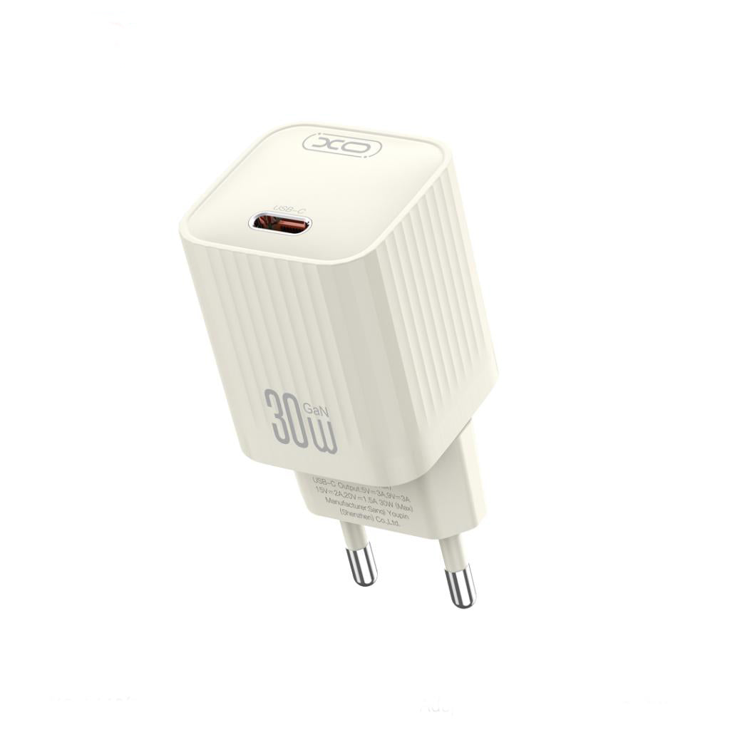 Network Charger with USB-C Cable XO Design L148, 30W, 3A, 1 x USB-C, Beige