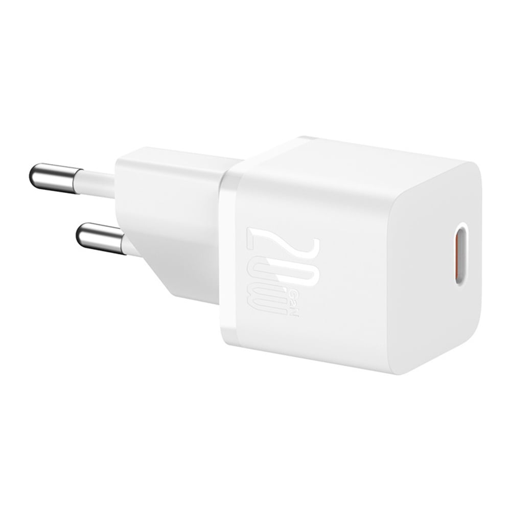 Hálózati töltő USB-C kábellel Baseus GaN5, 20W, 3A, 1 x USB-C, Fehér P10110900213-01