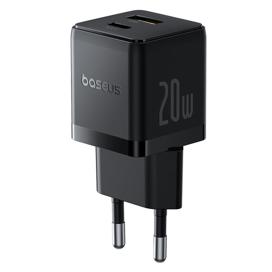 Baseus Palm USB-C hálózati töltő kábellel, 20W, 3A, 1 x USB-A - 1 x USB-C, Fekete P10111608113-01