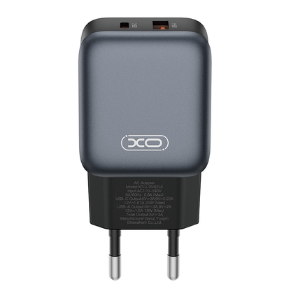 Hálózati töltő Lightning kábellel XO Design L154, 20W, 3A, 1 x USB-A - 1 x USB-C, Fekete