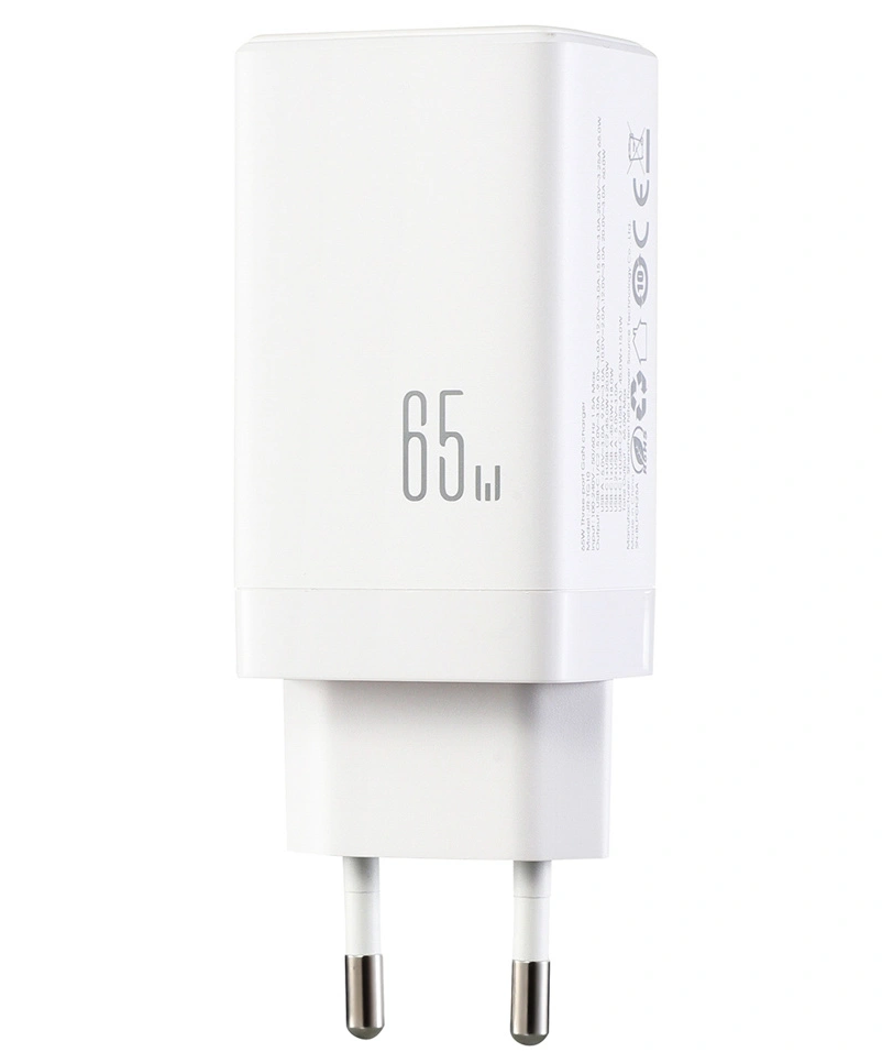 Hálózati töltő USB-C kábellel Joyroom JR-TG10, 65W, 3.25A, 1 x USB-A - 2 x USB-C, Fehér