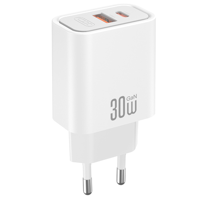 Hálózati töltő USB-C kábellel XO Design CE42, 30W, 3A, 1 x USB-A - 1 x USB-C, Fehér