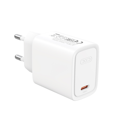 XO Design CE53 hálózati töltő USB-C kábellel, 30 W, 3 A, 1 × USB-C, fehér