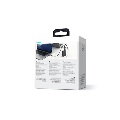 Hálózati töltő USB-C kábellel Joyroom JR-TCG05UK, 140W, 5A, 1 x USB-A - 3 x USB-C, UK, Fekete