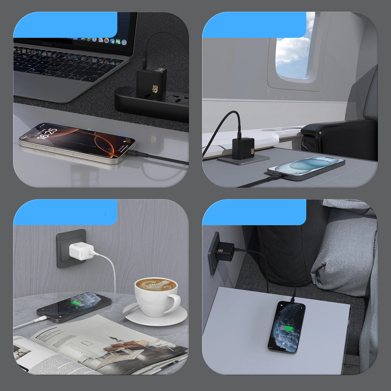 Hálózati töltő USB-C kábellel Dudao A28C, 45W, 3A, 1 x USB-C, Fehér