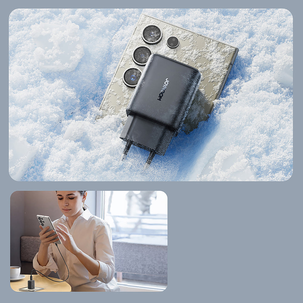 Hálózati töltő USB-C kábellel Joyroom JR-TCF23, 25W, 3A, 1 x USB-C, Fekete
