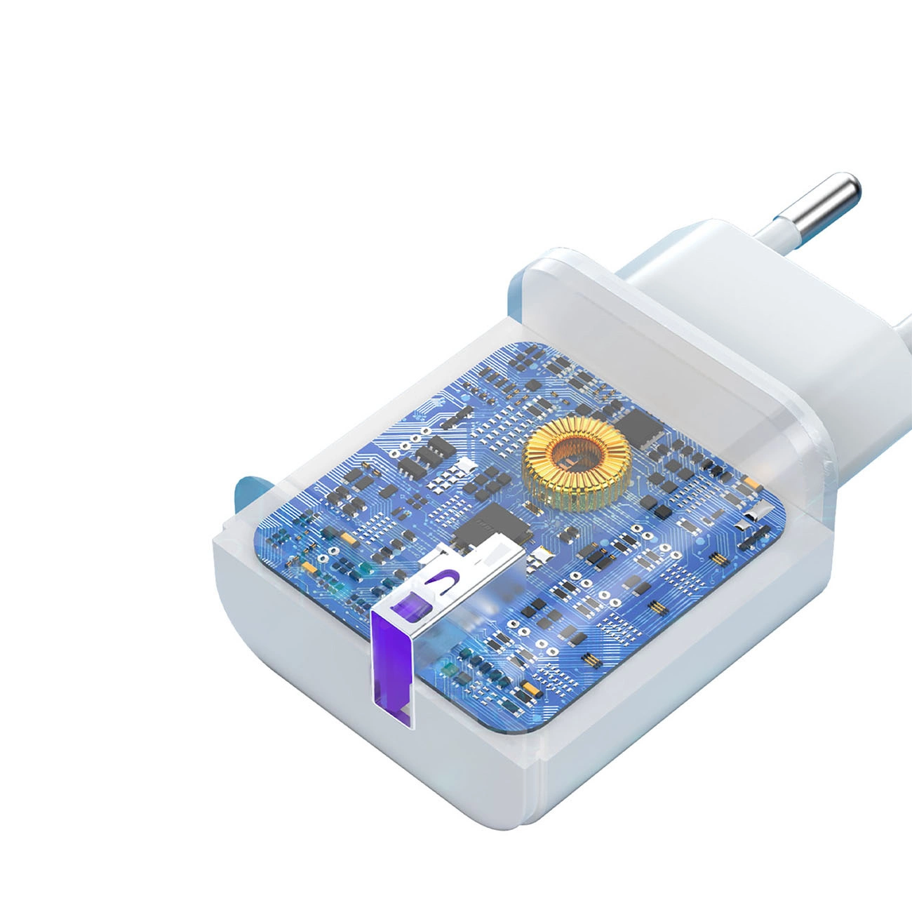 Hálózati töltő USB-C kábellel Dudao A20EU, 18W, 3A, 1 x USB-A, Fehér